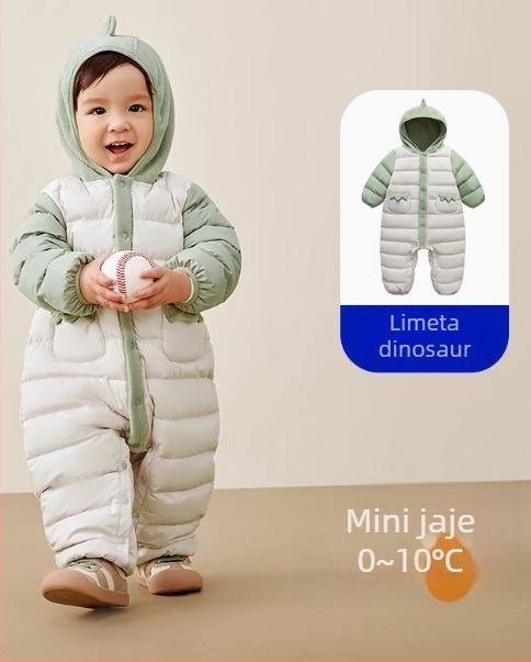 Dječji zimski jednodijelni kombinezon s punom i kapuljom, s odvojivom kapuljom, za djecu 1–3 godine