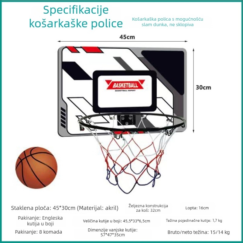 Dječji koš za košarku od lijevanog željeza za unutarnju i vanjsku uporabu – 1,8 kg, Sheng Xinda