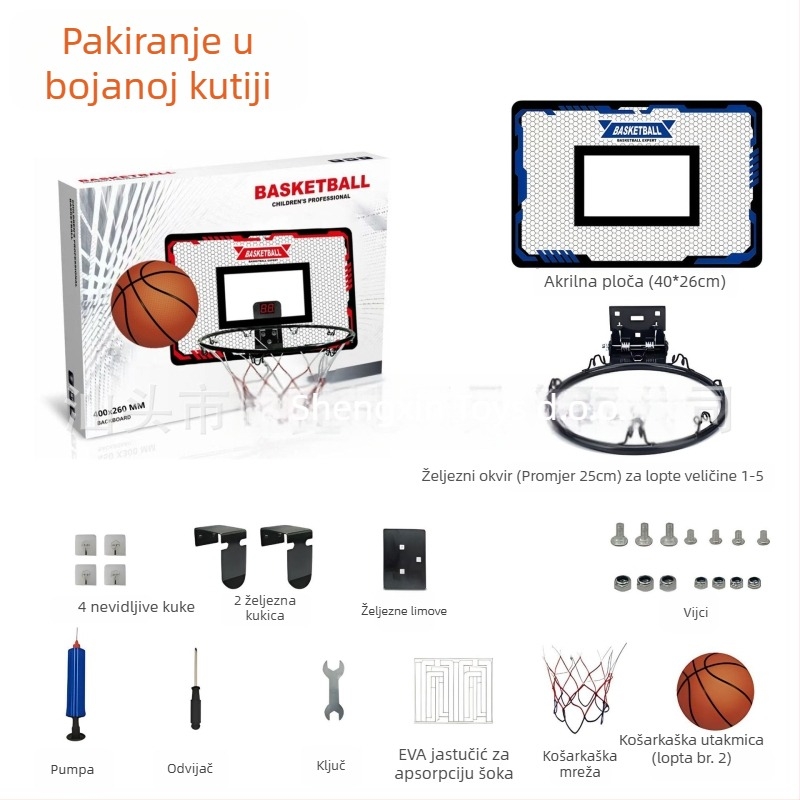 Dječji koš za košarku od lijevanog željeza za unutarnju i vanjsku uporabu – 1,8 kg, Sheng Xinda