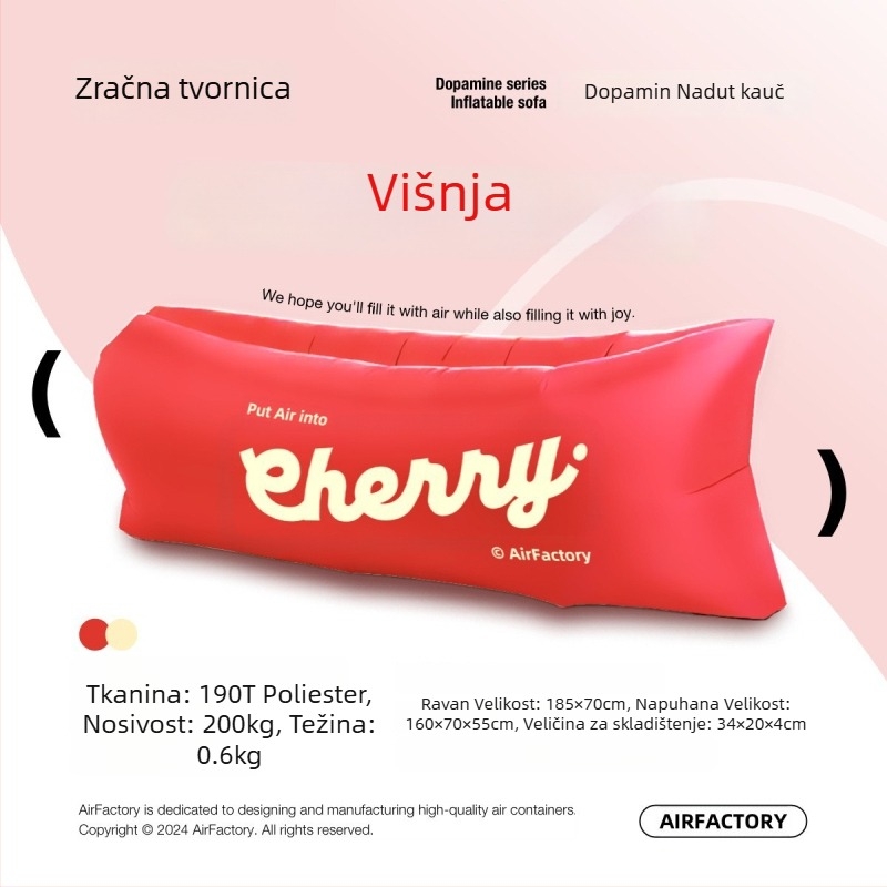 Vanjski napuhivani kauč, površina od Oxford platna, težina 700 g, nosivost 200 kg, prenosno za kampiranje, brend one-half