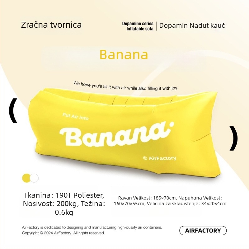 Vanjski napuhivani kauč, površina od Oxford platna, težina 700 g, nosivost 200 kg, prenosno za kampiranje, brend one-half