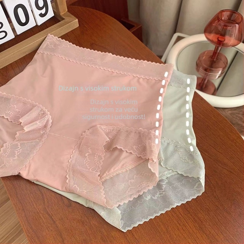 Ženske gaćice od najlona s visokim strukom, bez vidljivih linija pod odjećom, klin od Mulberry svile, prozračne, brzo se suše