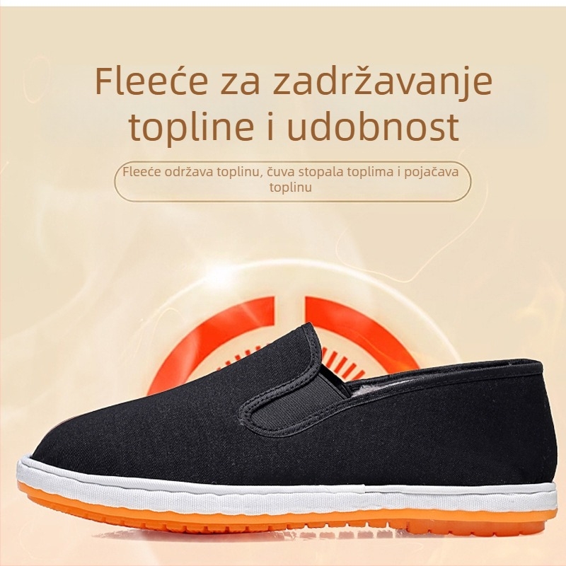 Unisex pamučne slip-on tenisice za zimu, niski gornji dio, plastična potplat