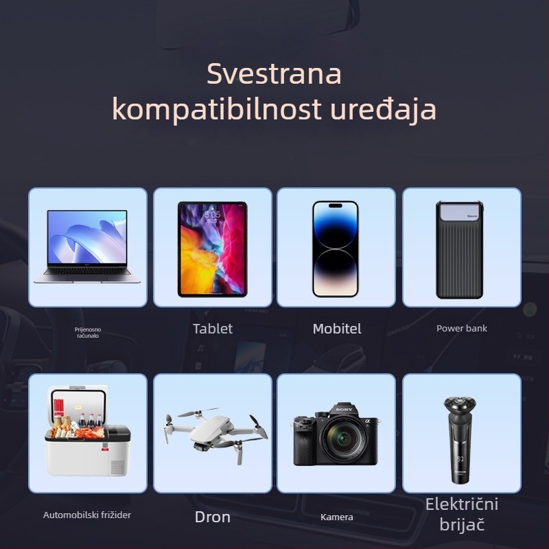 Automobilski inverter 300W s digitalnim displejem, brzo punjenje, potpuni protokol