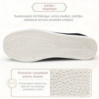 Unisex platnene cipele s kvadratnim nosom, gornji dio od pamuka, podstava od krznenog zeca, potplat od poliuretana, nizak pet 1–3 cm