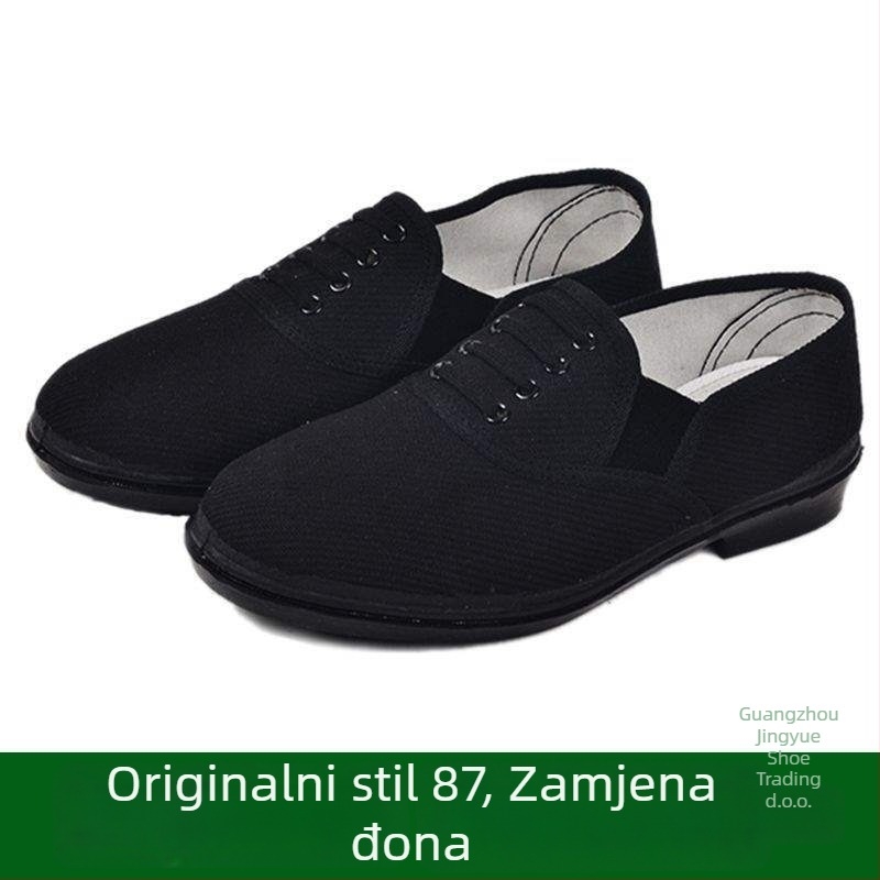 Ženske balerinke slip-on s gornjim dijelom od pamuka, zaobljena nosnica, niski potpetica 1–3 cm, gumena potplata
