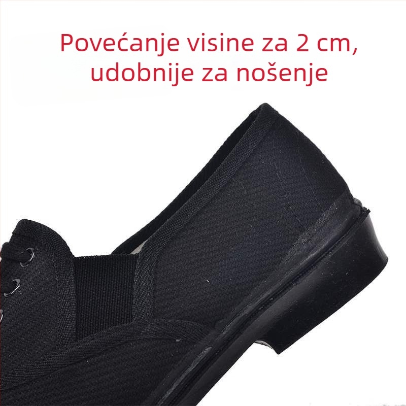 Ženske balerinke slip-on s gornjim dijelom od pamuka, zaobljena nosnica, niski potpetica 1–3 cm, gumena potplata