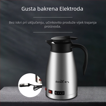 Automobilski električni čajnik za vodu, nehrđajući čelik, 12V/24V, 200W, model H2o