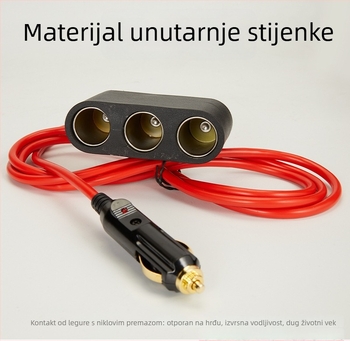 Auto cigareta utičnica splitter 1-3, metalne ženske utičnice, visoka snaga, grijaća podloga