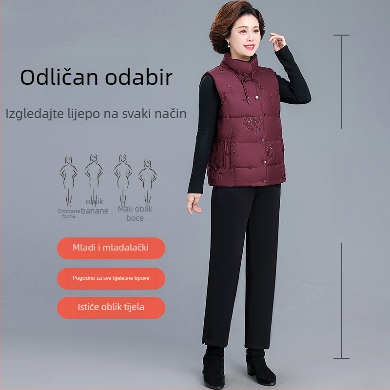 Pamučna vesta s kapuljom, kratka duljina, stojeći ovratnik, zatvarač