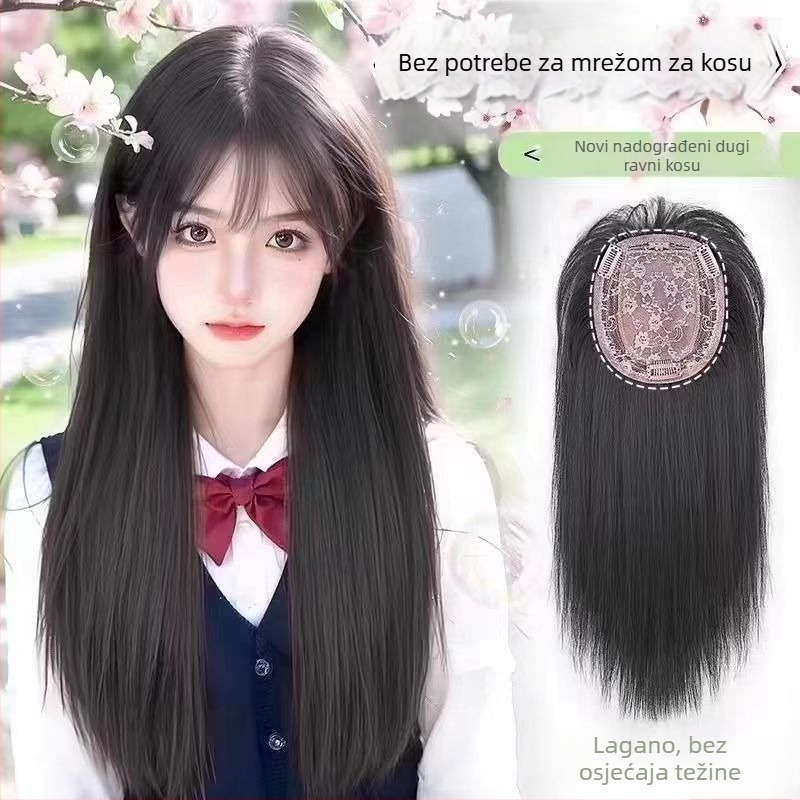 Perika s volumenom kose i nevidljivim srednjim pramenovima, model Water Ripple hair piece, materijal: žica otporna na visoke temperature, za žene, nije dozvoljeno trajno bojanje ili peglanje