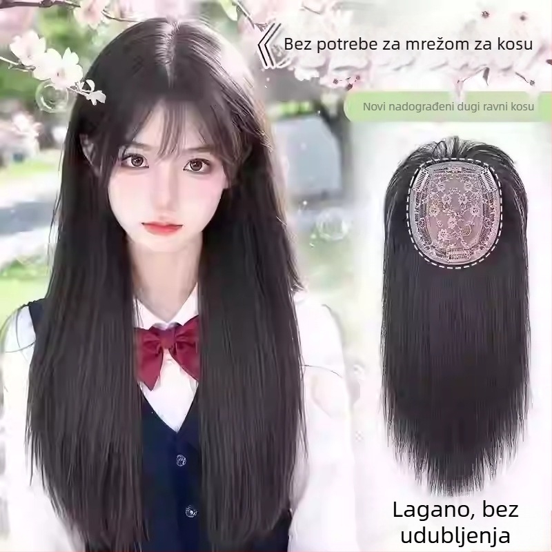 Perika s volumenom kose i nevidljivim srednjim pramenovima, model Water Ripple hair piece, materijal: žica otporna na visoke temperature, za žene, nije dozvoljeno trajno bojanje ili peglanje