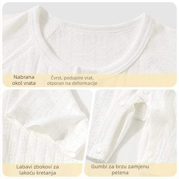 Dječji ljetni romper, tanak materijal, kratke rukave, unisex, prednje kopčanje na gumbe, vlakna regenerirane celuloze.