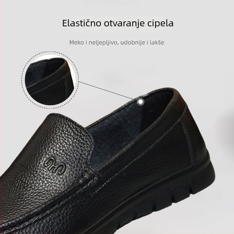 Muški loafers od dvostruke teleće kože, okrugla prednja, potplata injekcijom, nizak profil, pogodni za sve sezone