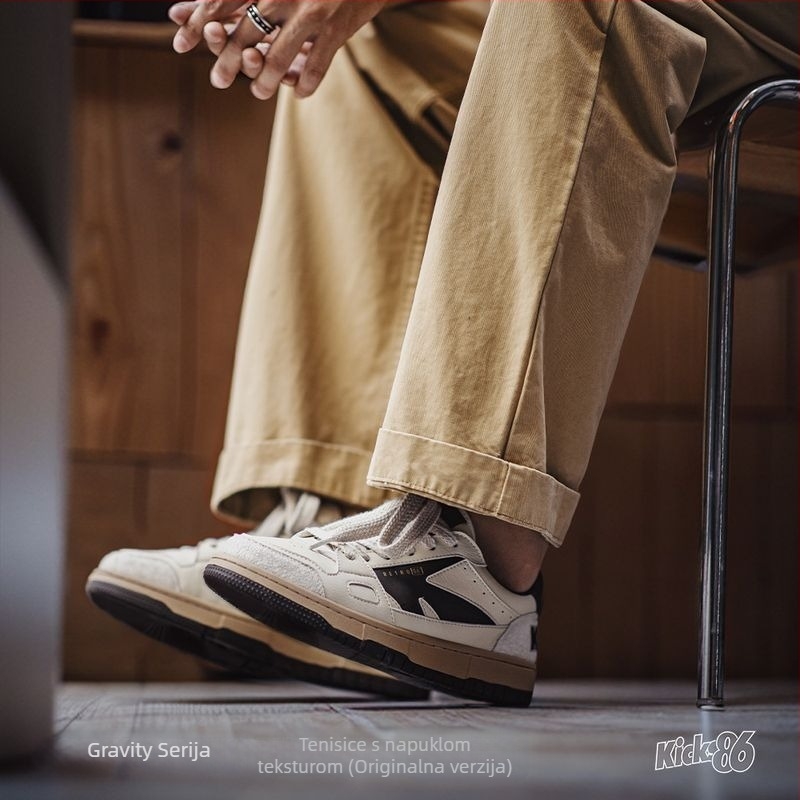 Maden platform tenisice za muškarce, casual retro stil, niski gornji dio, debela gumena potplat i prozračna mrežasta podstava