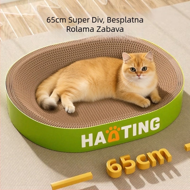 Ploča za grebanje mačaka s integriranim okruglim skloništem od valovitog papira
