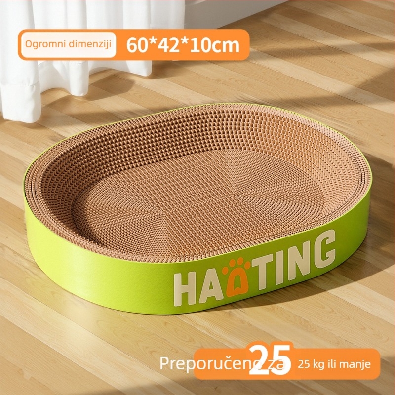 Ploča za grebanje mačaka s integriranim okruglim skloništem od valovitog papira