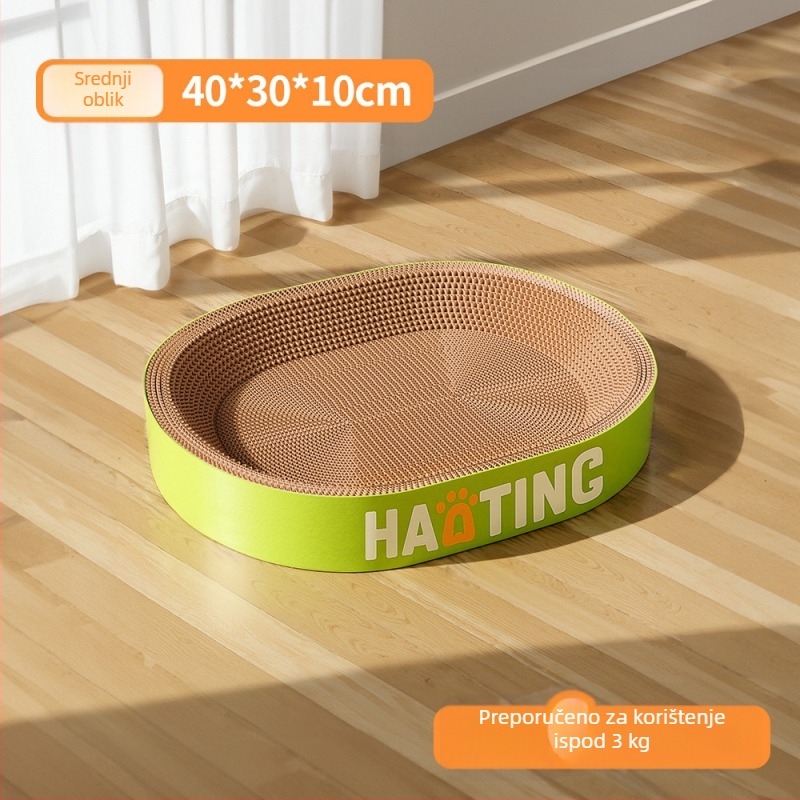 Ploča za grebanje mačaka s integriranim okruglim skloništem od valovitog papira