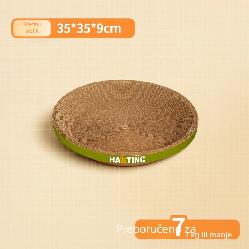 Ploča za grebanje mačaka s integriranim okruglim skloništem od valovitog papira