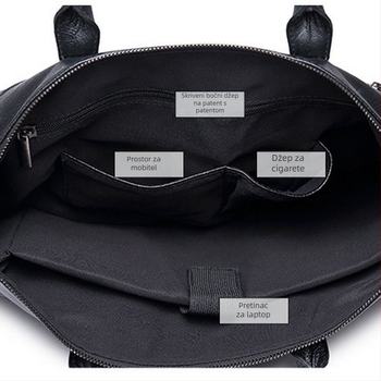 Muška crossbody poslovna torba, PU materijal, jednofarbna, vodootporna, pogodna za poslovna putovanja, proljeće 2025