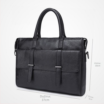 Muška crossbody poslovna torba, PU materijal, jednofarbna, vodootporna, pogodna za poslovna putovanja, proljeće 2025