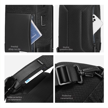 Muška torbica preko ramena - Casual korejski stil, crossbody, vodootporna (Oxford tkanina; Model L1155; Marka: Outwalk/forewalk; Podstava: Poliester)