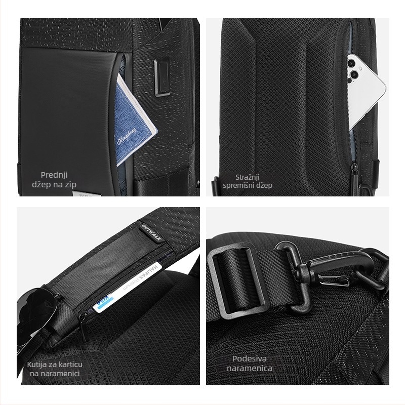 Muška torbica preko ramena - Casual korejski stil, crossbody, vodootporna (Oxford tkanina; Model L1155; Marka: Outwalk/forewalk; Podstava: Poliester)