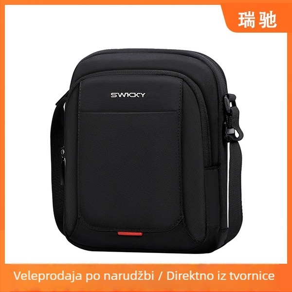 Muška torba preko ramena, gradski minimalistički stil, poliester, model 33012, brend swicky, vodootporna i otporna na habanje, za poslovna putovanja