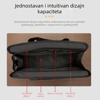 Torba za dokumente A4 s pretincom za čašu – Oxford platno, zatvarač, poslovna/konferencijska torba