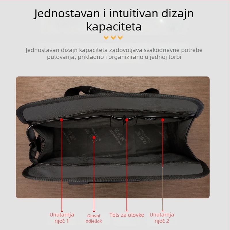Torba za dokumente A4 s pretincom za čašu – Oxford platno, zatvarač, poslovna/konferencijska torba