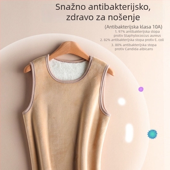 Unisex termalna vesta s fleece podstavom, ekstra debela izolacija, antibakterijski, dvostruki sloj, bazni sloj