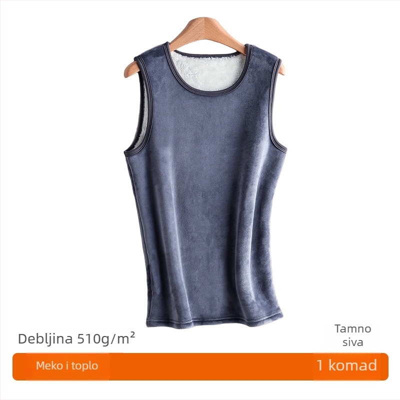 Unisex termalna vesta s fleece podstavom, ekstra debela izolacija, antibakterijski, dvostruki sloj, bazni sloj
