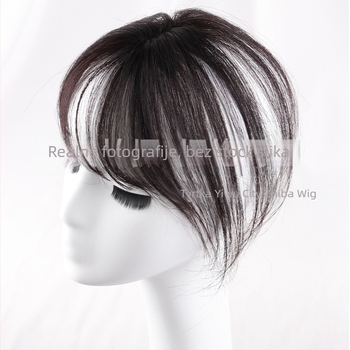 Dio perike od pravih ljudskih vlasi za žene, 25 cm, ravna, može se bojati toplinom