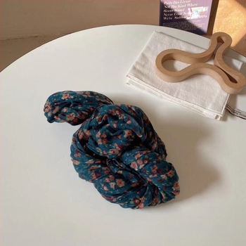 Šal od pamuka i lana s cvjetnim uzorkom, šumski seoski stil, jesen (pletenje: warp knitting • jesen • Pamuk i lan • Svježe i slatko)