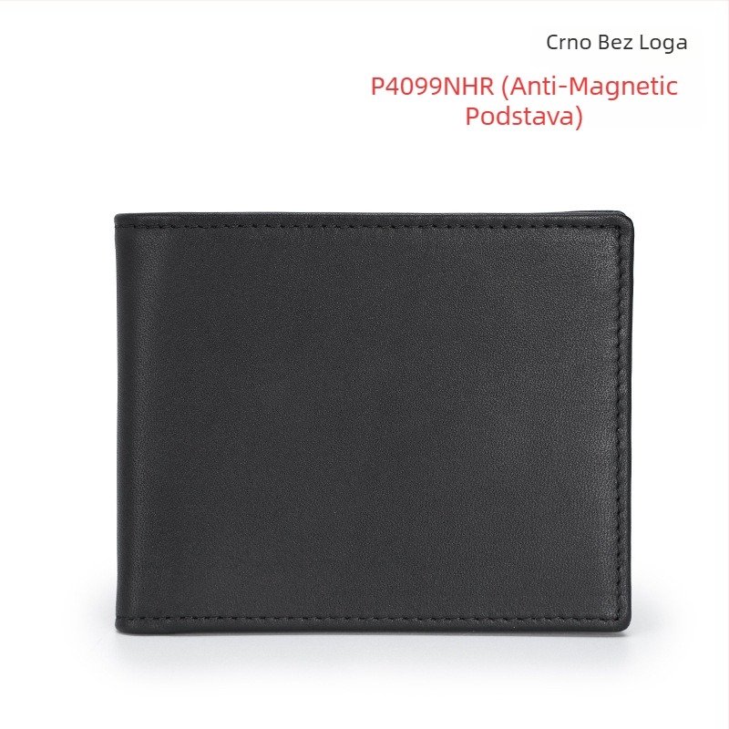 Muški novčanik od prave kože – bi-fold, RFID zaštita, koža prve klase, poslovni stil, model 4099, podstava od poliestera