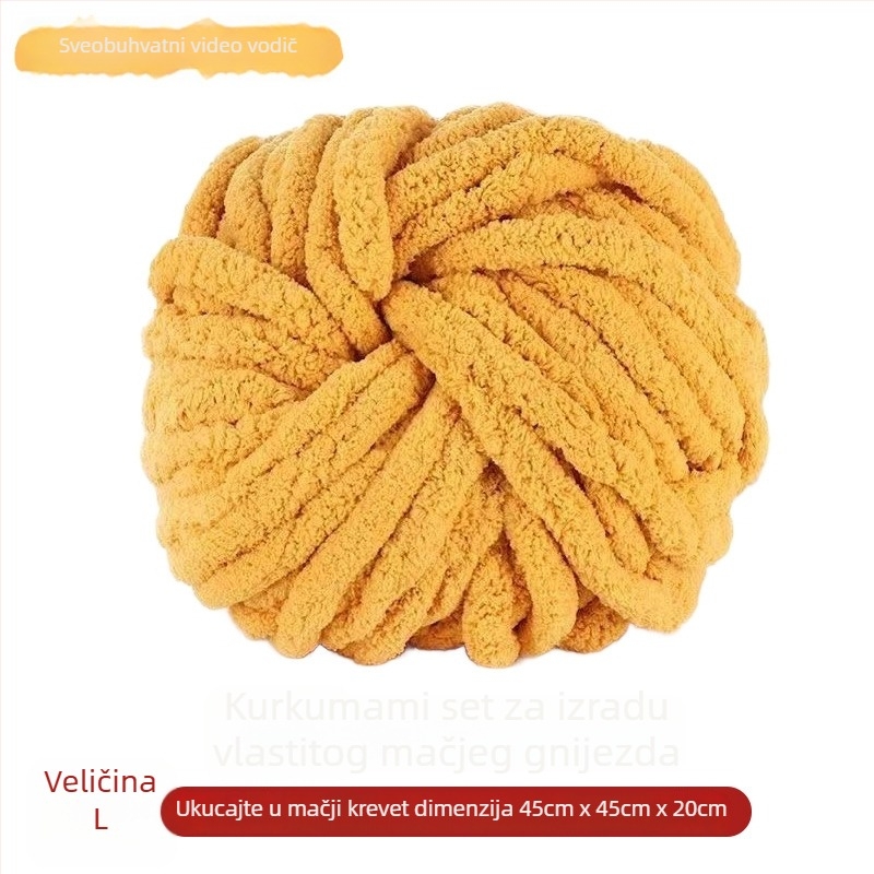 Okrugla mačja kućica od vune, poluzatvorena, prozračna, unutarnja upotreba, za mačke i pse