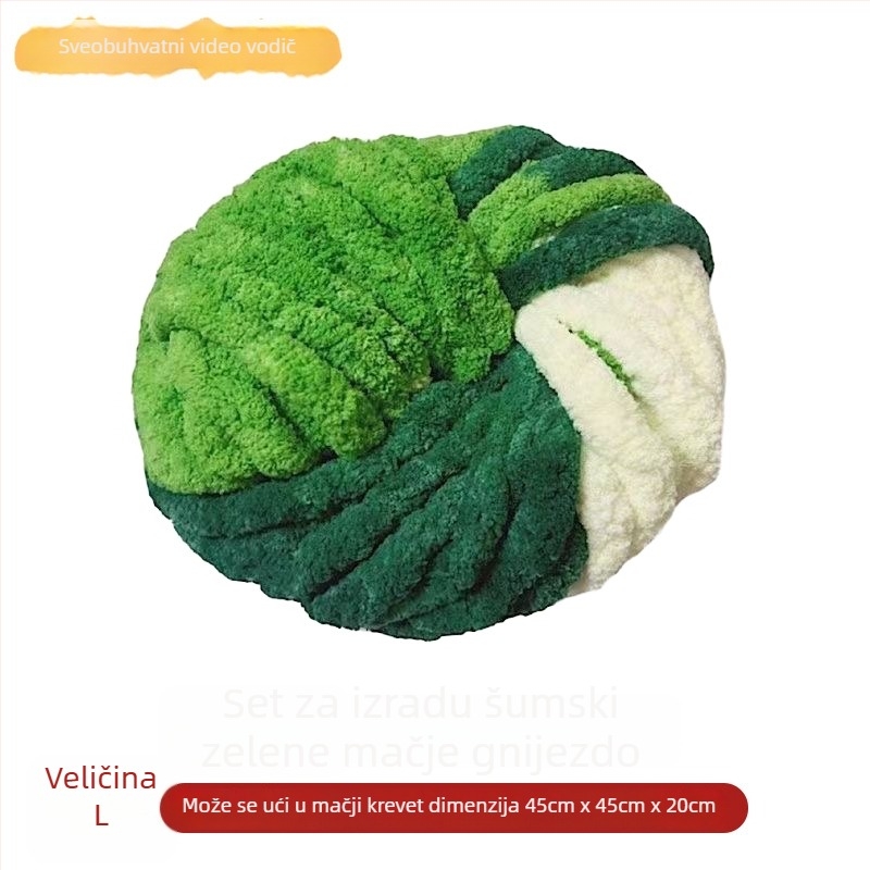 Okrugla mačja kućica od vune, poluzatvorena, prozračna, unutarnja upotreba, za mačke i pse