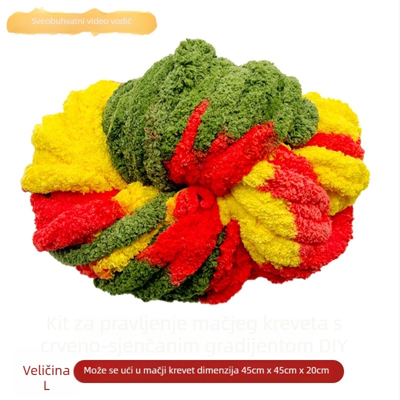 Okrugla mačja kućica od vune, poluzatvorena, prozračna, unutarnja upotreba, za mačke i pse