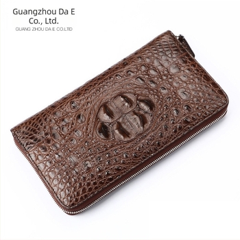 Muška clutch torba od kože krokodila, prava koža, otporna na habanje, jednofarbna, podstava od prvog sloja teleće kože, poslovni stil