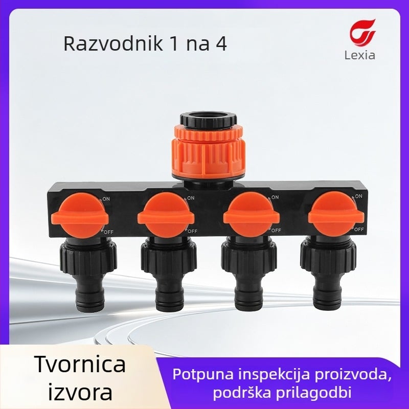 Lexia Vrtni vodovodni razvodnik s prekidačem, 1 ulaz, 4 izlaza, za vanjsko navodnjavanje