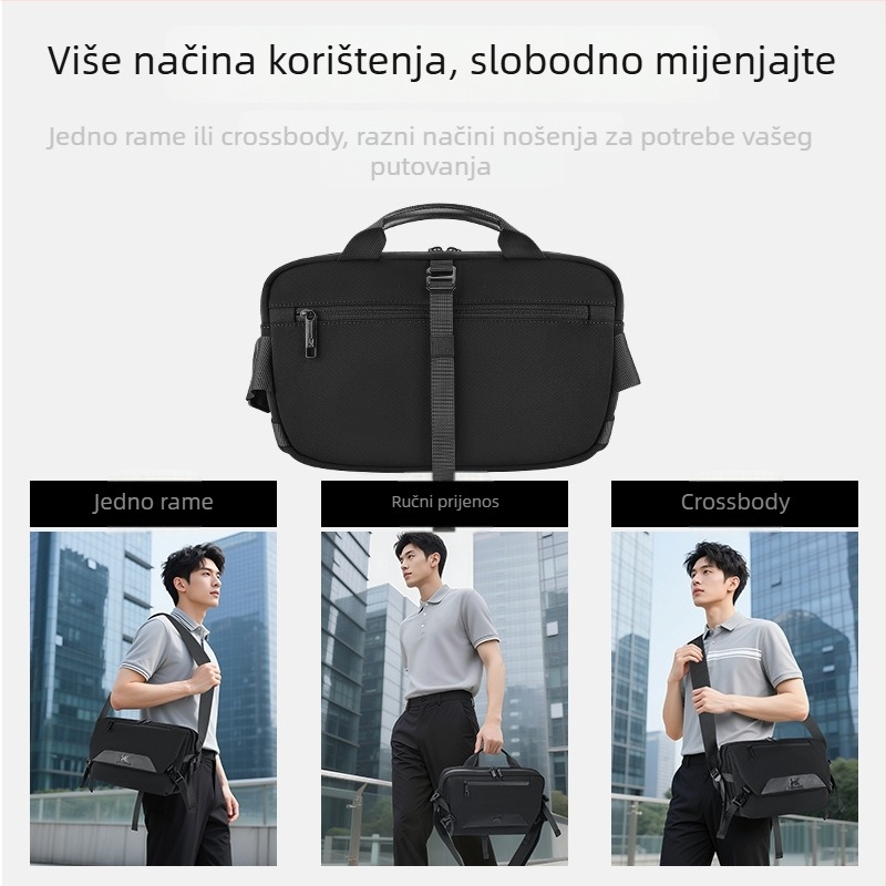Muška crossbody torba - ulični stil, Oxford tkanina, vodootporna, velik kapacitet, za svakodnevnu upotrebu