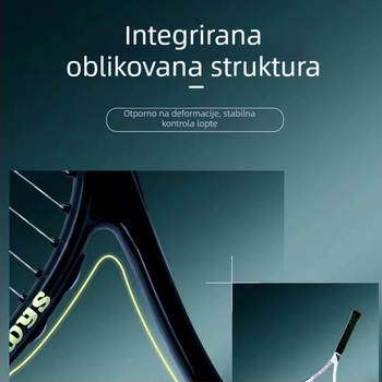 Raketa od karbonskih vlakana – lagana, 75–79 g, najlonske žice, drška G3, pogodna za amaterske juniore