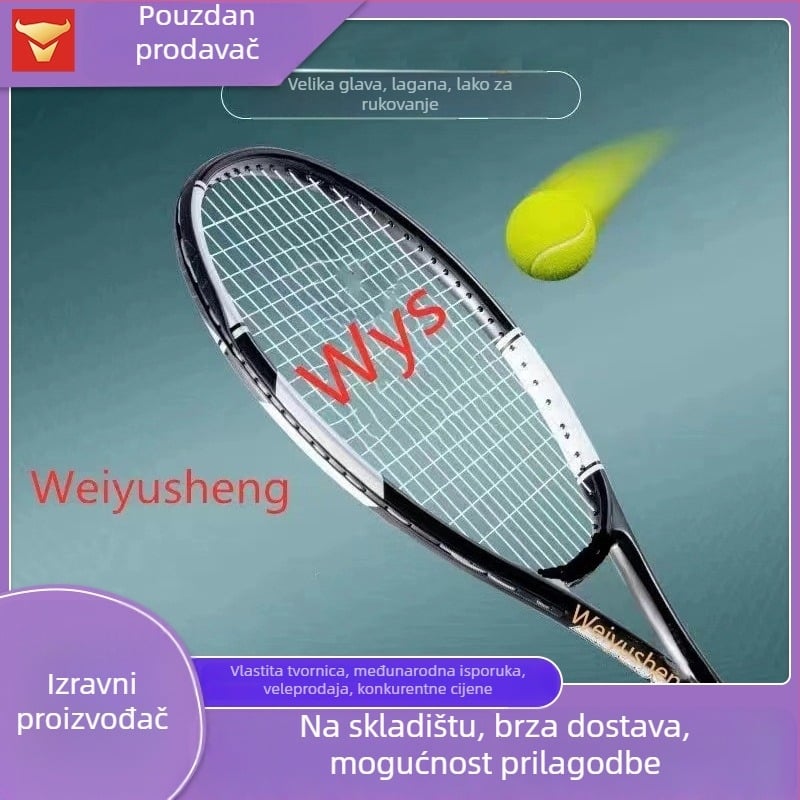 Raketa od karbonskih vlakana – lagana, 75–79 g, najlonske žice, drška G3, pogodna za amaterske juniore