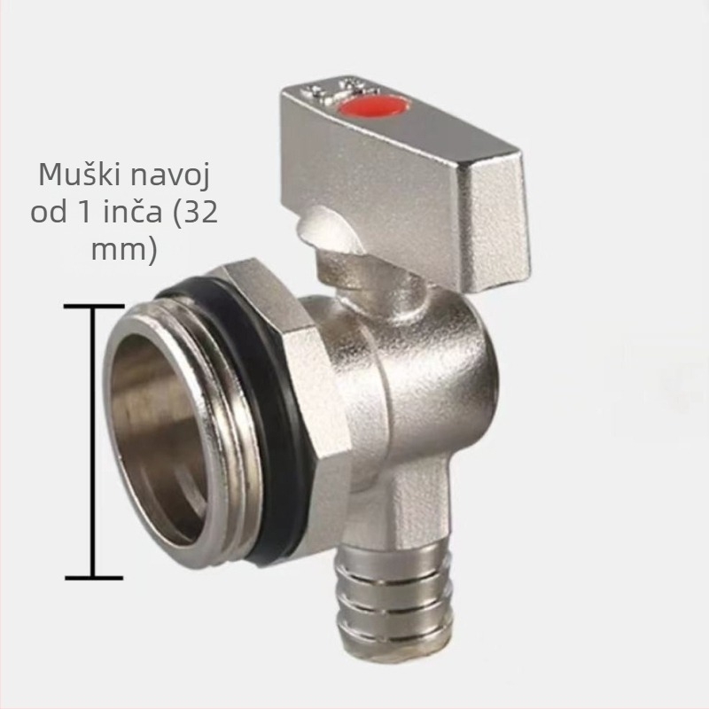 Bakreni ventil za ispuštanje vode za podno grijanje, kutni odvodi ventil za radijator s oslobađanjem zraka, veliki protok, debeli model s poklopcem FS-003