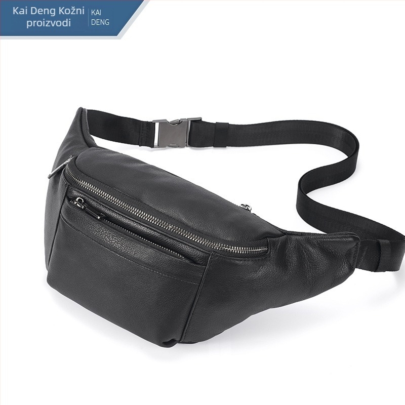 Kayden Leather muška torba za krst preko ramena od prave kože, jednobojna, džep za mobitel i tablet, prozračna, antibakterijska, otporna na habanje, zaštita rubova, podstava od poliestera