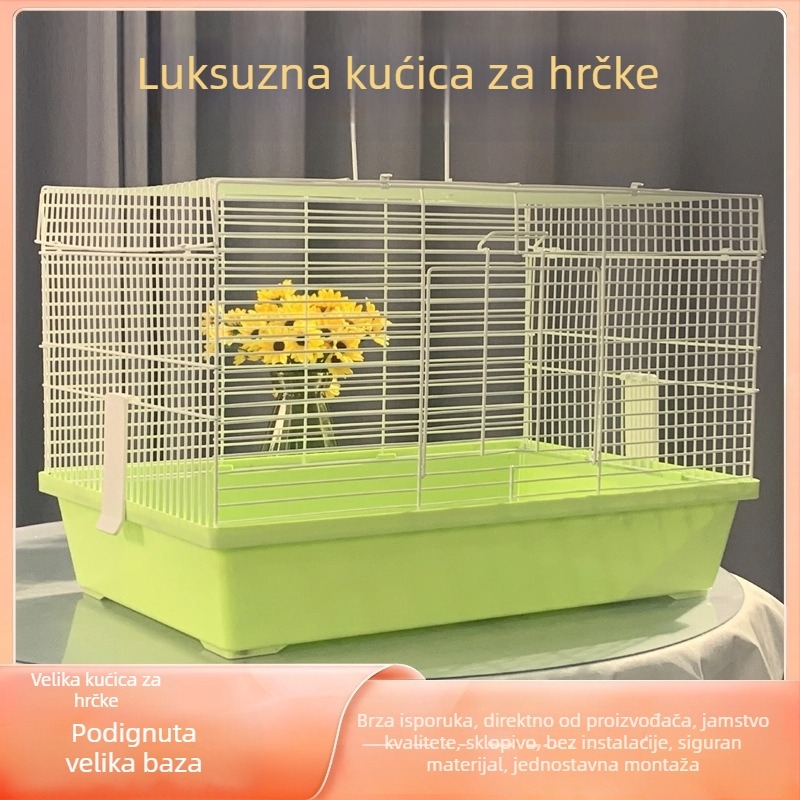 Kavez za hrčka, pravokutnog oblika, od željeza, za unutarnju upotrebu, jednostavan za čišćenje, prozračan
