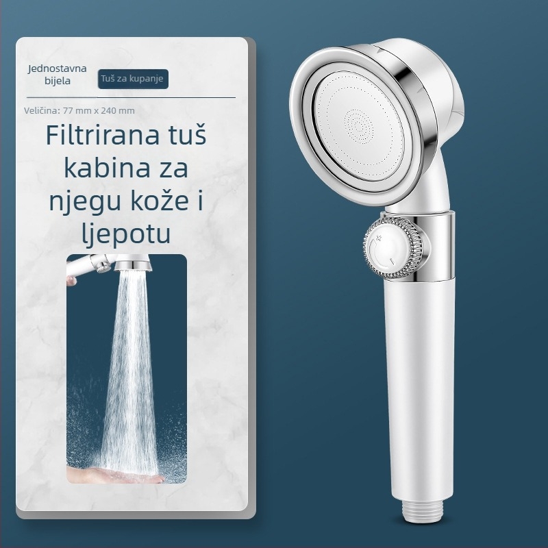 Ručna tuš glava, sedam brzina, ABS, zidna montaža, kišni režim