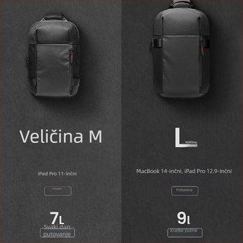 Muška crossbody torba - gradski minimalistički stil, vodootporna, kompatibilna s 11-inčnim prijenosnim računalom/tabletom, velika kapaciteta
