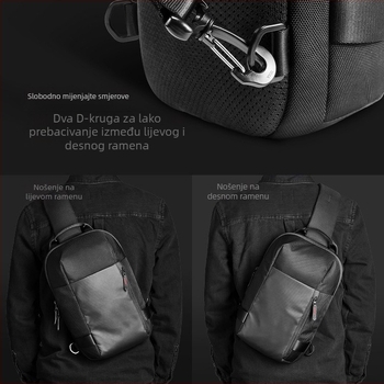 Muška crossbody torba - gradski minimalistički stil, vodootporna, kompatibilna s 11-inčnim prijenosnim računalom/tabletom, velika kapaciteta
