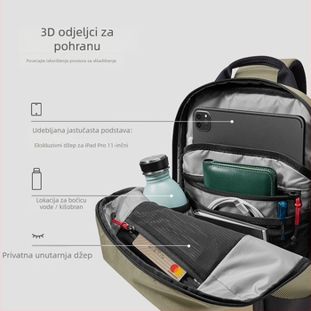Muška crossbody torba - gradski minimalistički stil, vodootporna, kompatibilna s 11-inčnim prijenosnim računalom/tabletom, velika kapaciteta